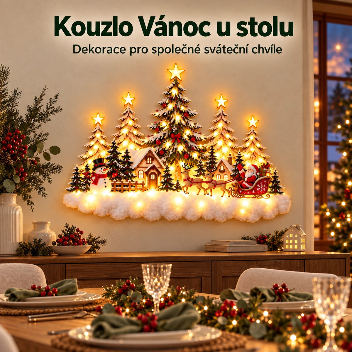 Vánoční světelná dekorace – kouzelná sváteční výzdoba pro váš domov