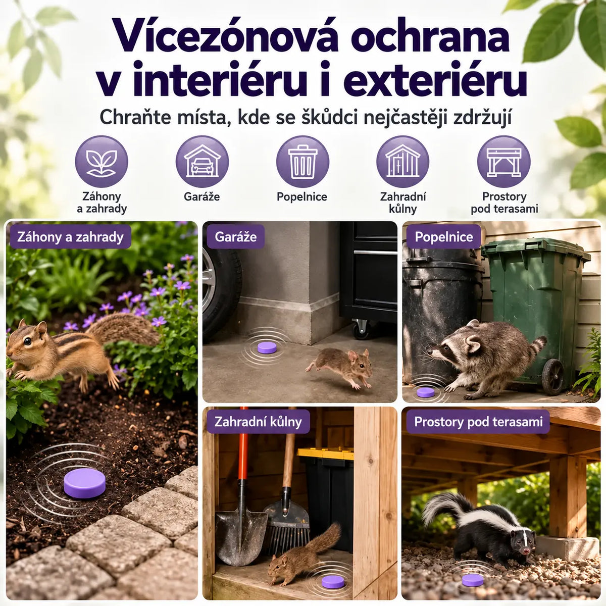 Přírodní vonné odpuzující puky proti škůdcům – ochrana proti různým škůdcům pro dům, garáž i venkovní prostory