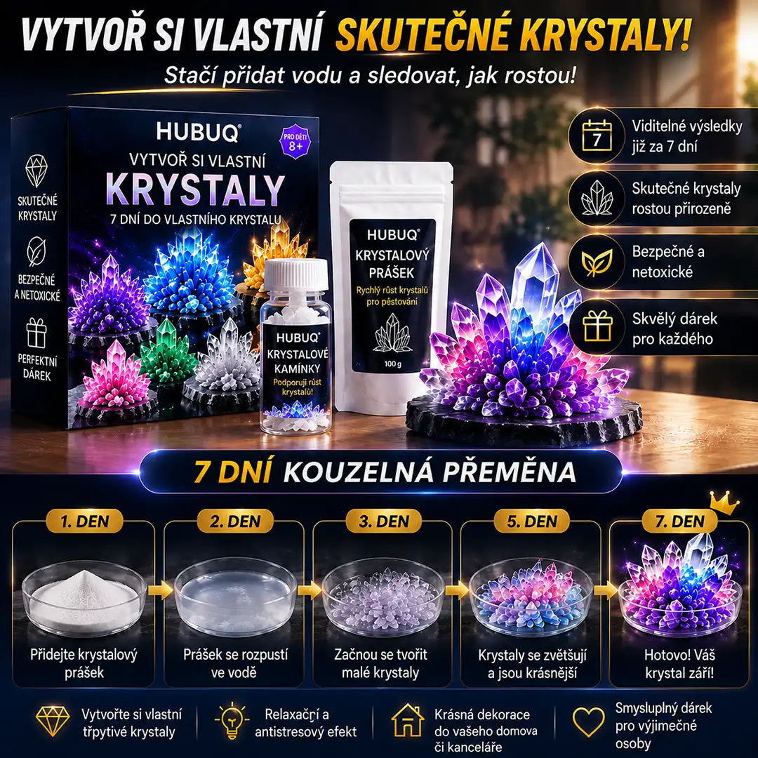 HUBUQ® Křišťálový Ateliér – Prémiový Prášek pro Pěstování Krystalů 💎