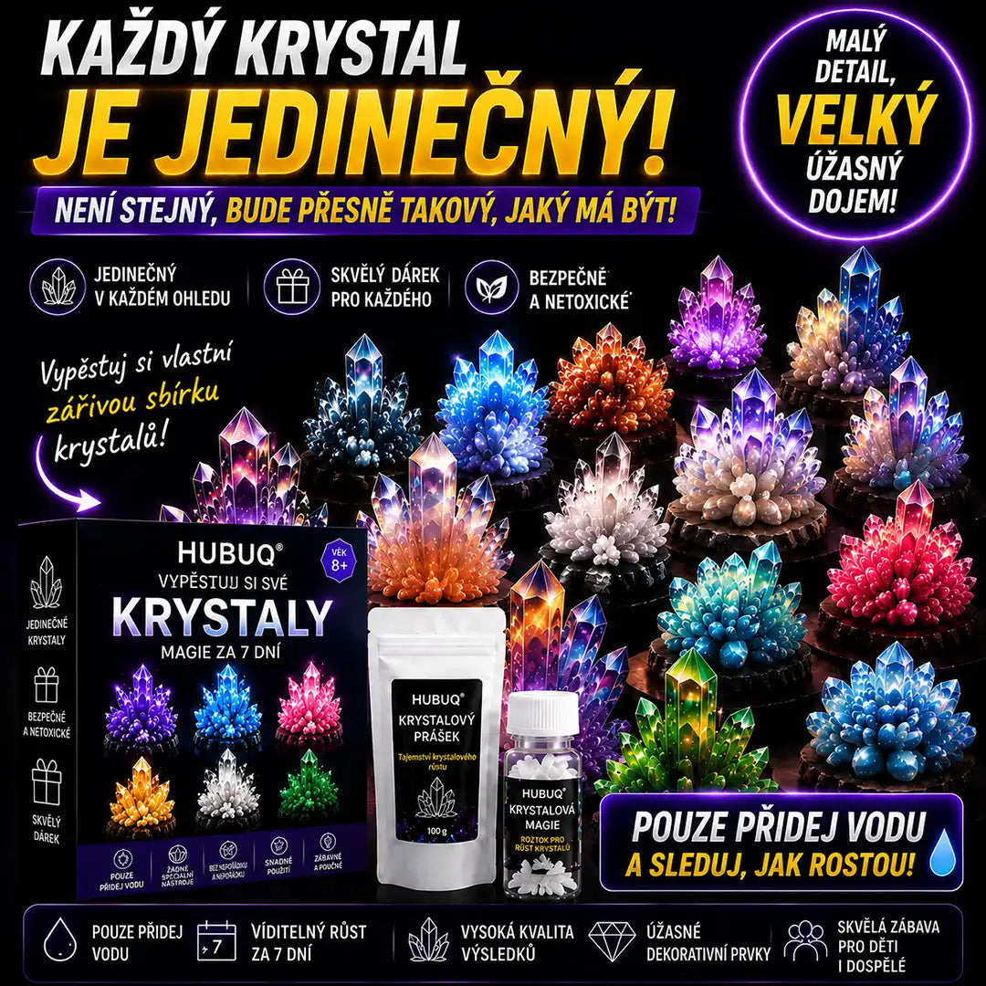 HUBUQ® Křišťálový Ateliér – Prémiový Prášek pro Pěstování Krystalů 💎