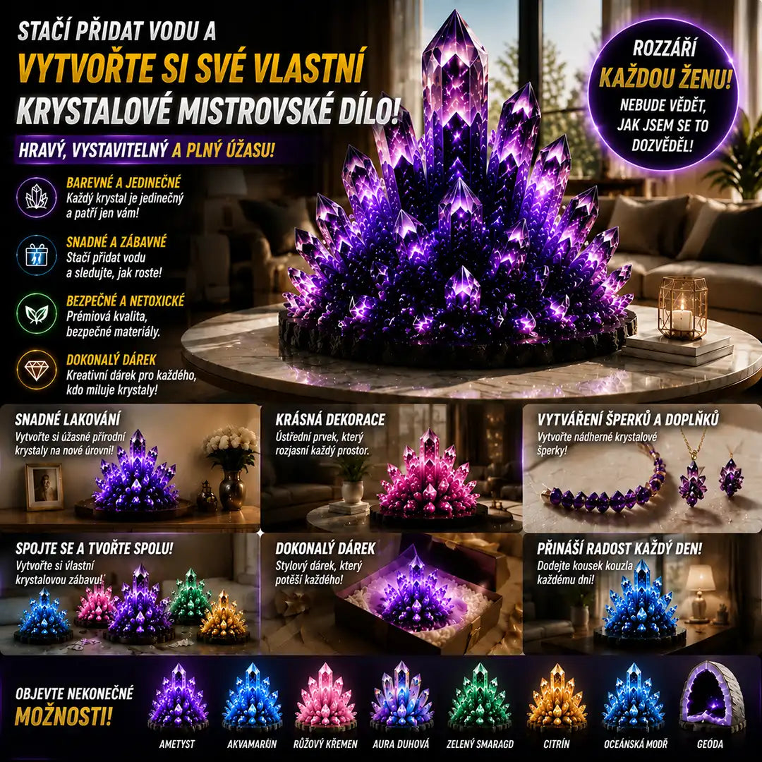 HUBUQ® Křišťálový Ateliér – Prémiový Prášek pro Pěstování Krystalů 💎