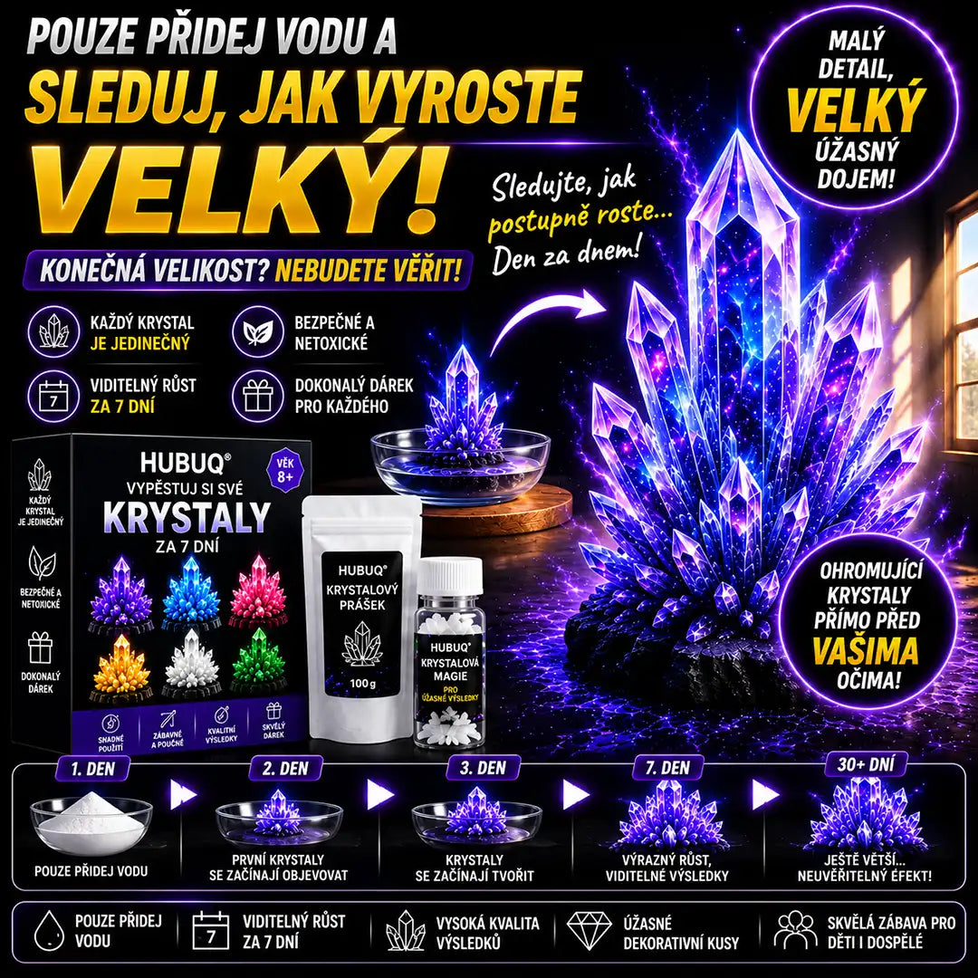HUBUQ® Křišťálový Ateliér – Prémiový Prášek pro Pěstování Krystalů 💎