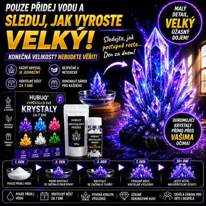 HUBUQ® Křišťálový Ateliér – Prémiový Prášek pro Pěstování Krystalů 💎