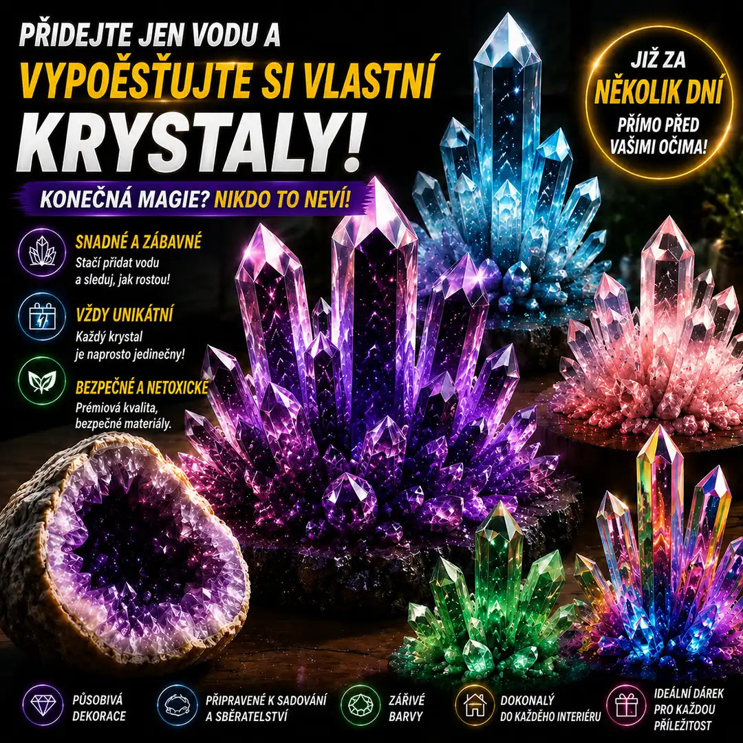 HUBUQ® Křišťálový Ateliér – Prémiový Prášek pro Pěstování Krystalů 💎
