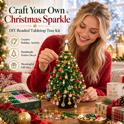 🎄 DIY sada na výrobu vánočního stromečku z korálků – 🎅 Vytvořte si vlastní třpytivou vánoční dekoraci