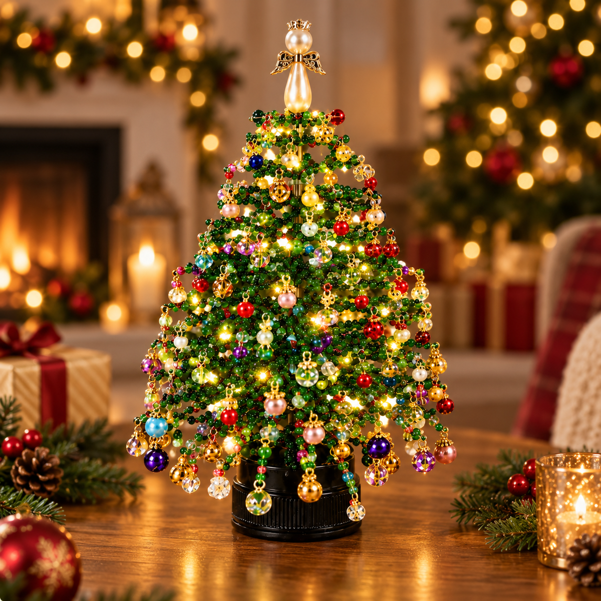 🎄 DIY sada na výrobu vánočního stromečku z korálků – 🎅 Vytvořte si vlastní třpytivou vánoční dekoraci