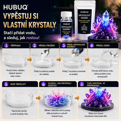 HUBUQ® Křišťálový Ateliér – Prémiový Prášek pro Pěstování Krystalů 💎