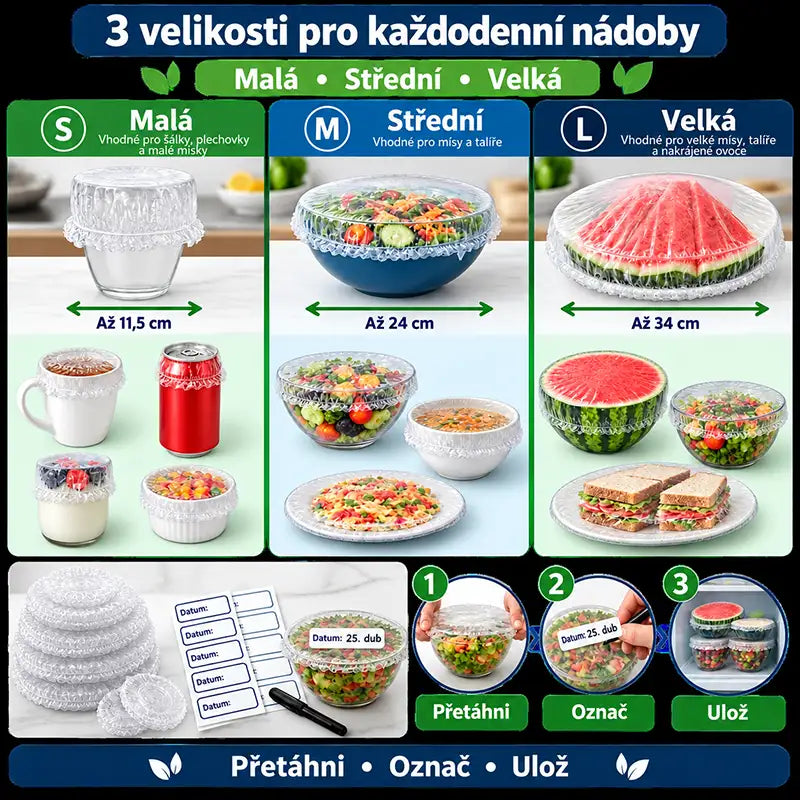 FreshShield™ Elastická sada krytů na potraviny – Udržuje potraviny čerstvé