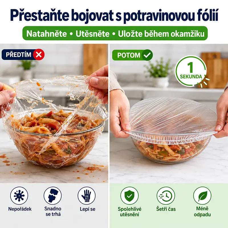 FreshShield™ Elastická sada krytů na potraviny – Udržuje potraviny čerstvé
