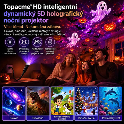 Topacme® 5D chytrý hvězdný projektor 🌌 – 30+ dynamických scén a ovládání přes aplikaci 💖