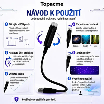 Topacme® 5D chytrý hvězdný projektor 🌌 – 30+ dynamických scén a ovládání přes aplikaci 💖