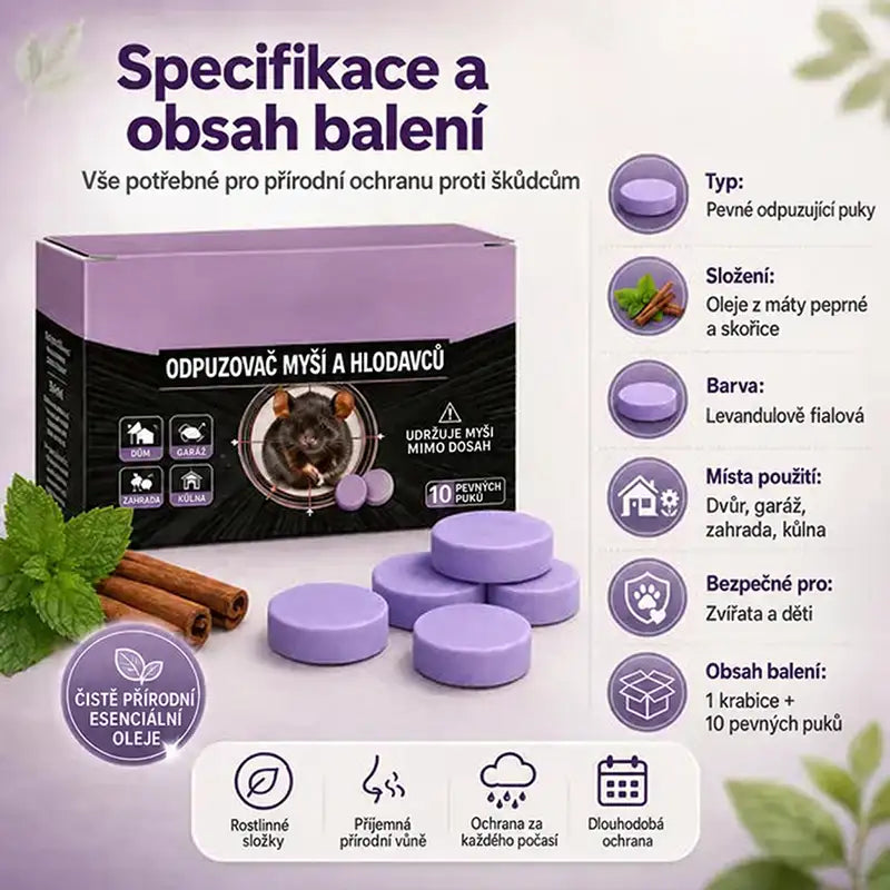 Přírodní vonné odpuzující puky proti škůdcům – ochrana proti různým škůdcům pro dům, garáž i venkovní prostory